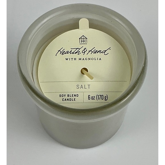 Lot of 2 Hearth & Hand with Magnolia Salt Scented Soy Blend Candles 6 oz New - Picture 1 of 3